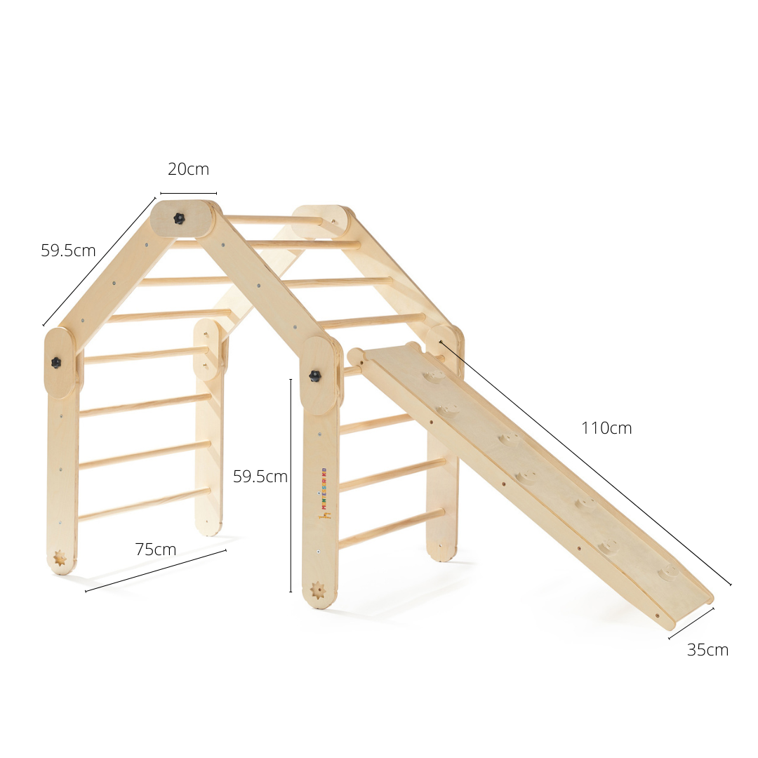 Pikler Dreieck klappbar„Noah“| Transformierbares Kletterdreieck Kinder mit mehr als 10 Anwendungsmöglichkeiten | Indoor Kinder Klettergerüst Montessori Kid®