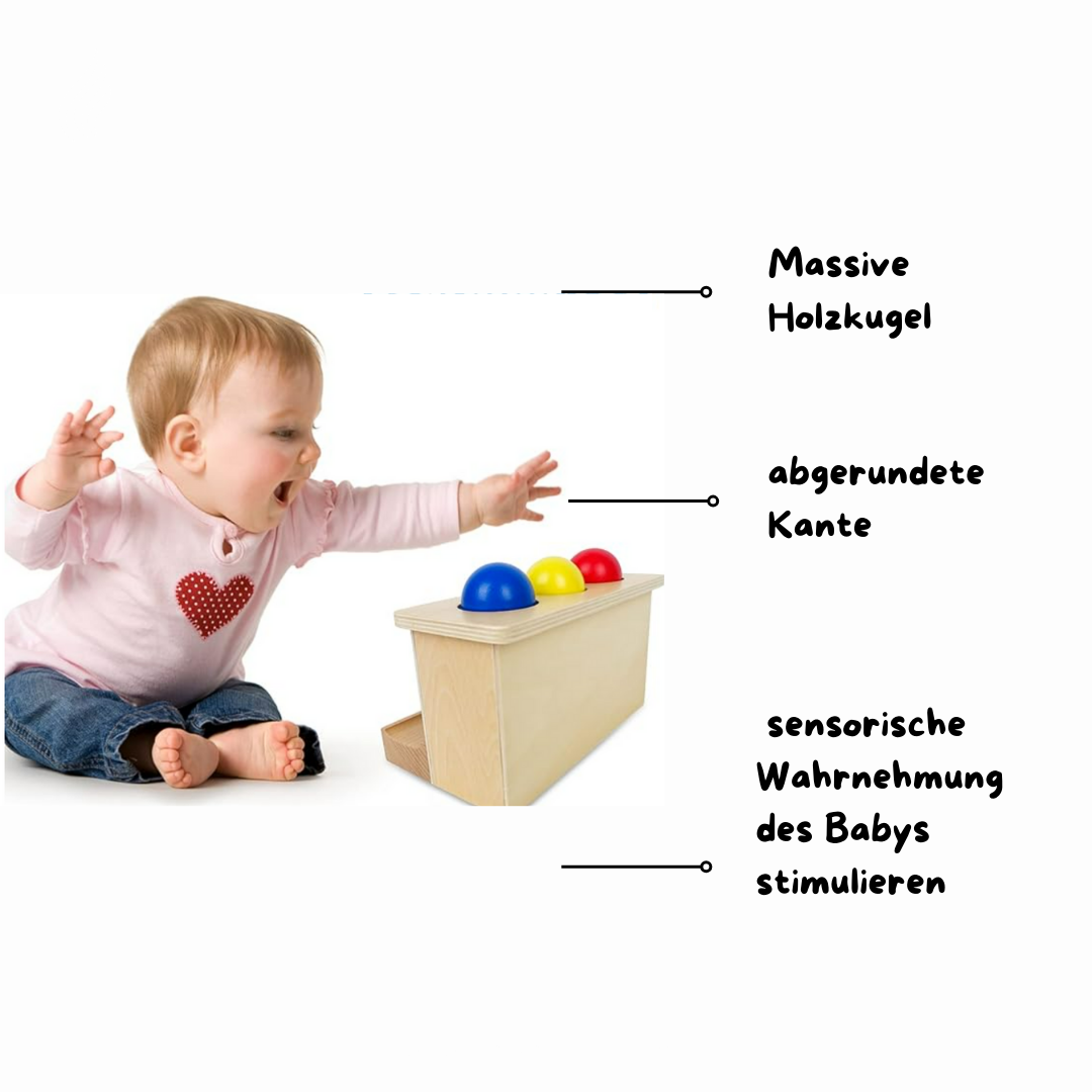 Montessori Ball Drop Toy for Babies Ages 6-12 Months: Object Permanence Shot Put Toy