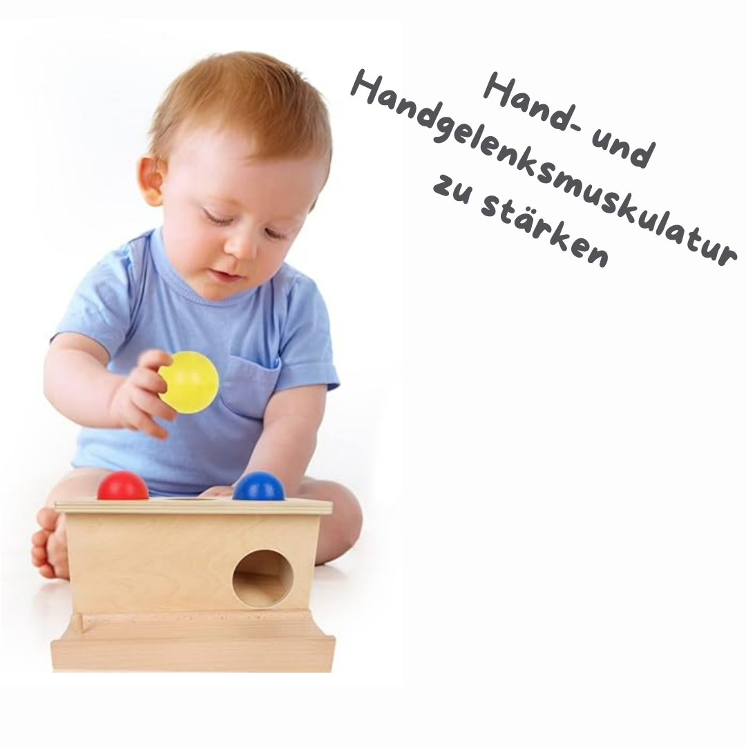 Montessori Ball Drop Spielzeug für Babys im Alter von 6-12 Monaten: Objektpermanenz-Kugelstoß Spielzeug