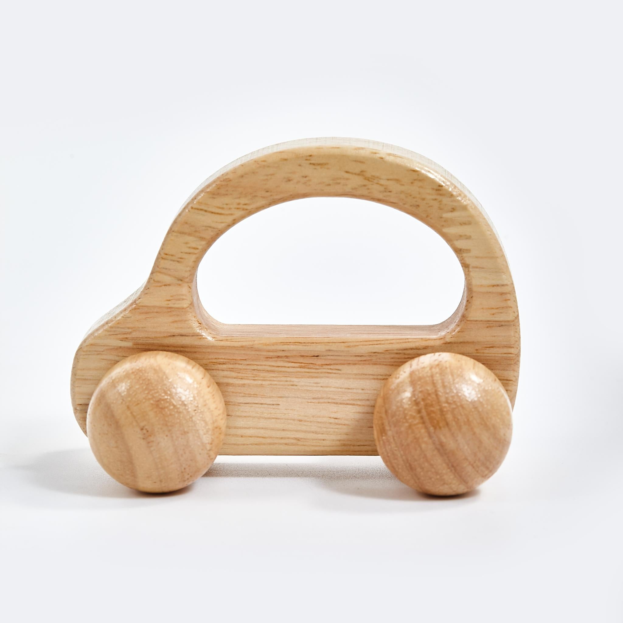 Wooden toy car with handle