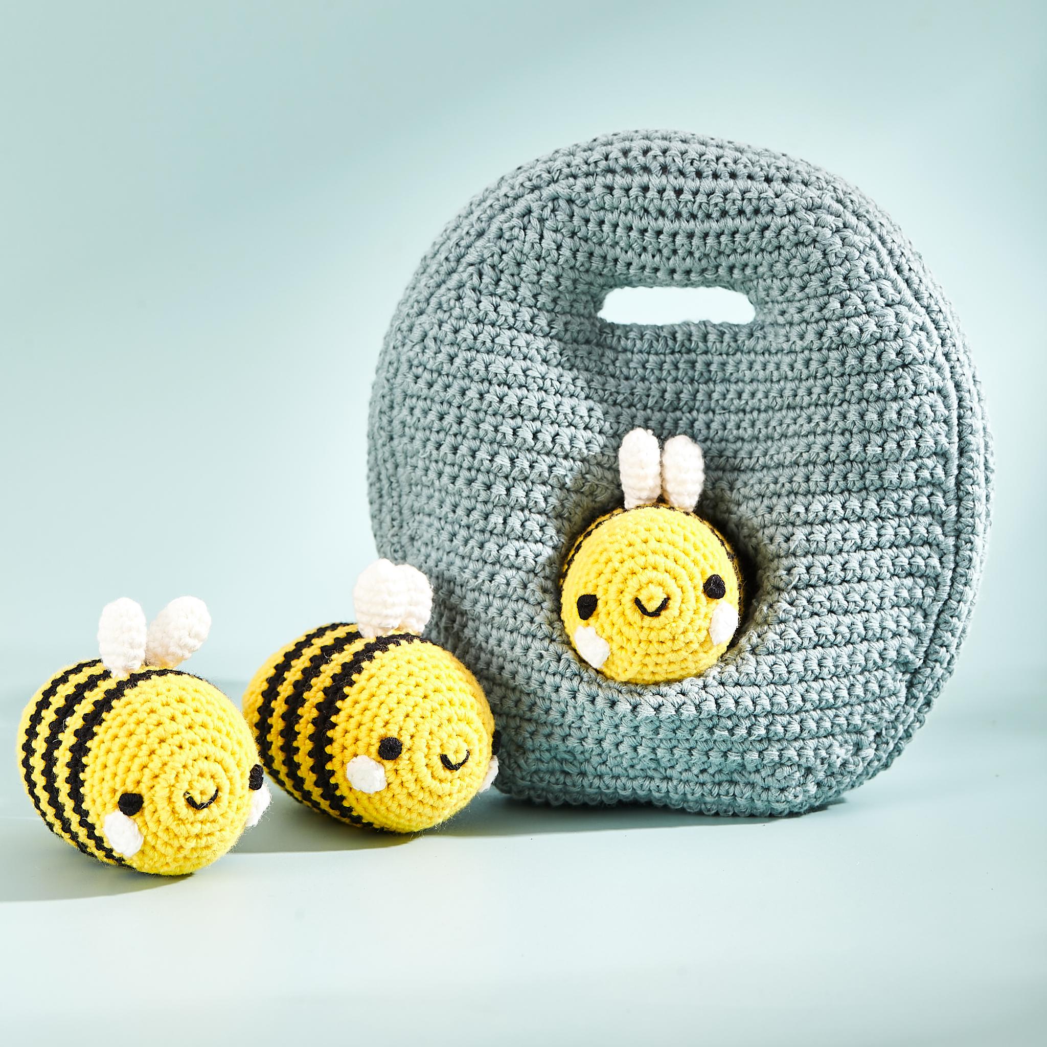 Crochet bees and beehive from organic cotton