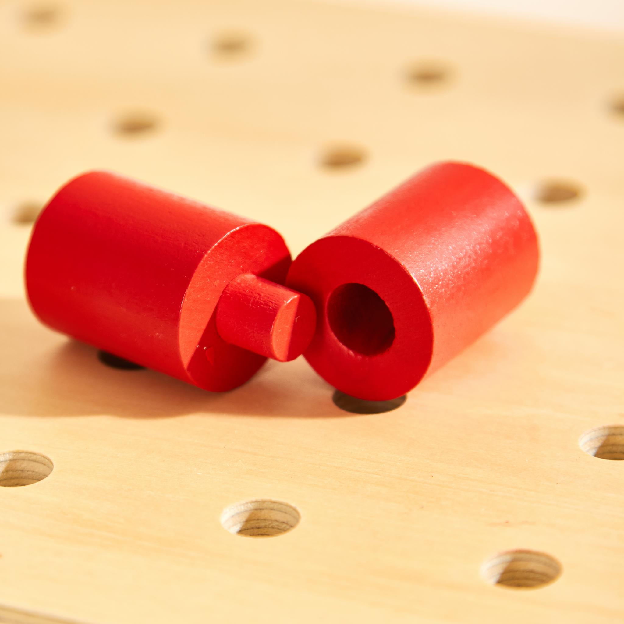 Montessori Holz Ring-Steckspiel, mehrfarbig