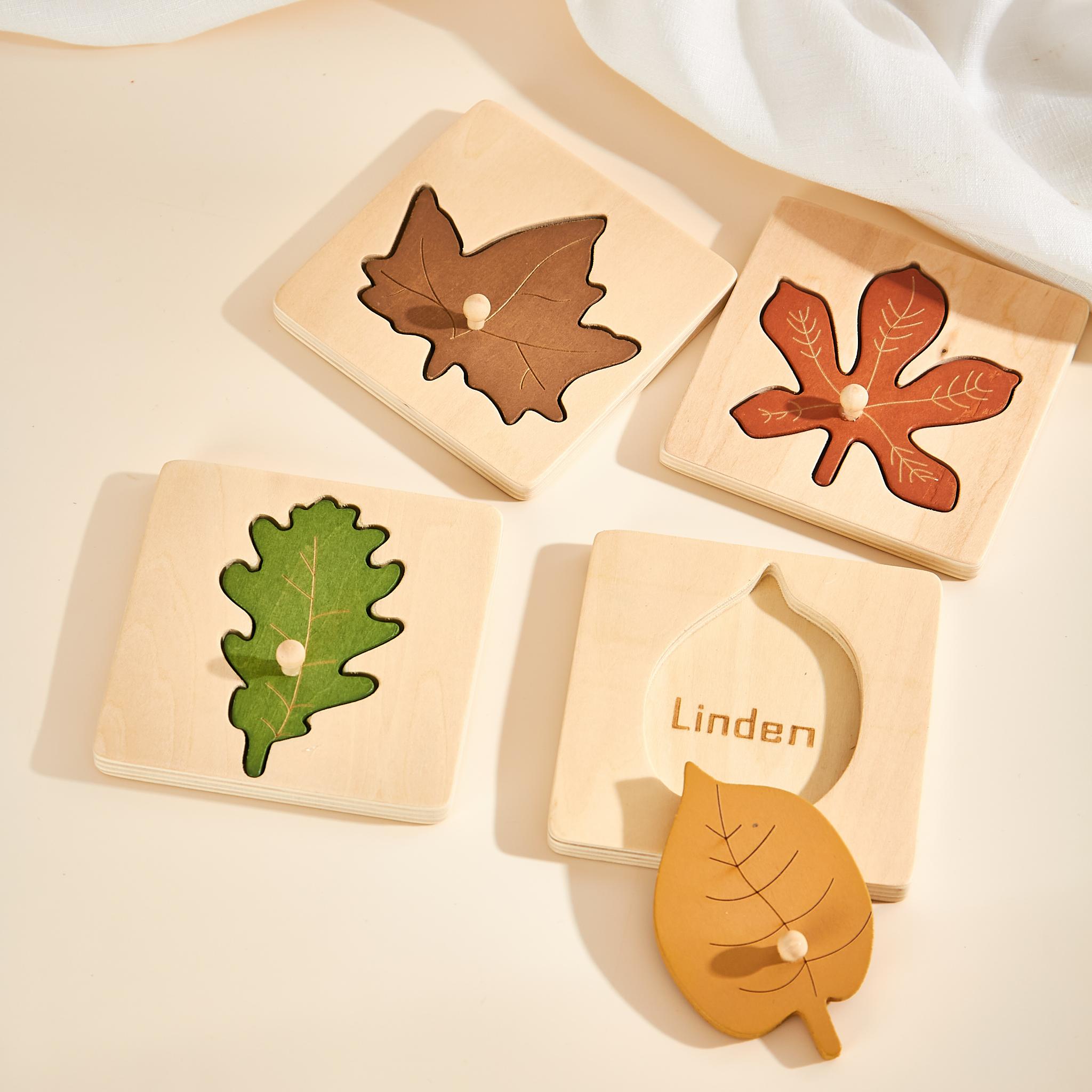 Holz Puzzle Leaves