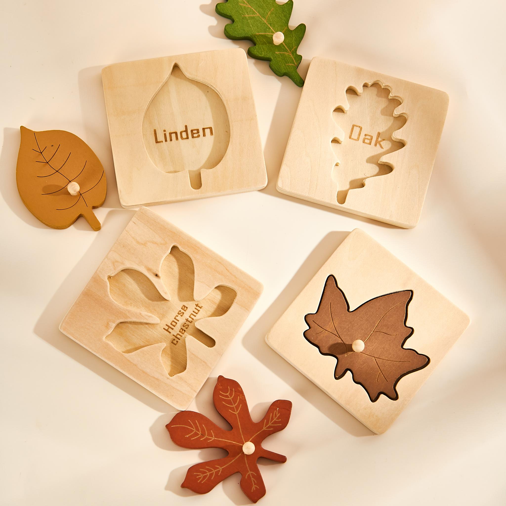 Wooden Puzzle Leaves