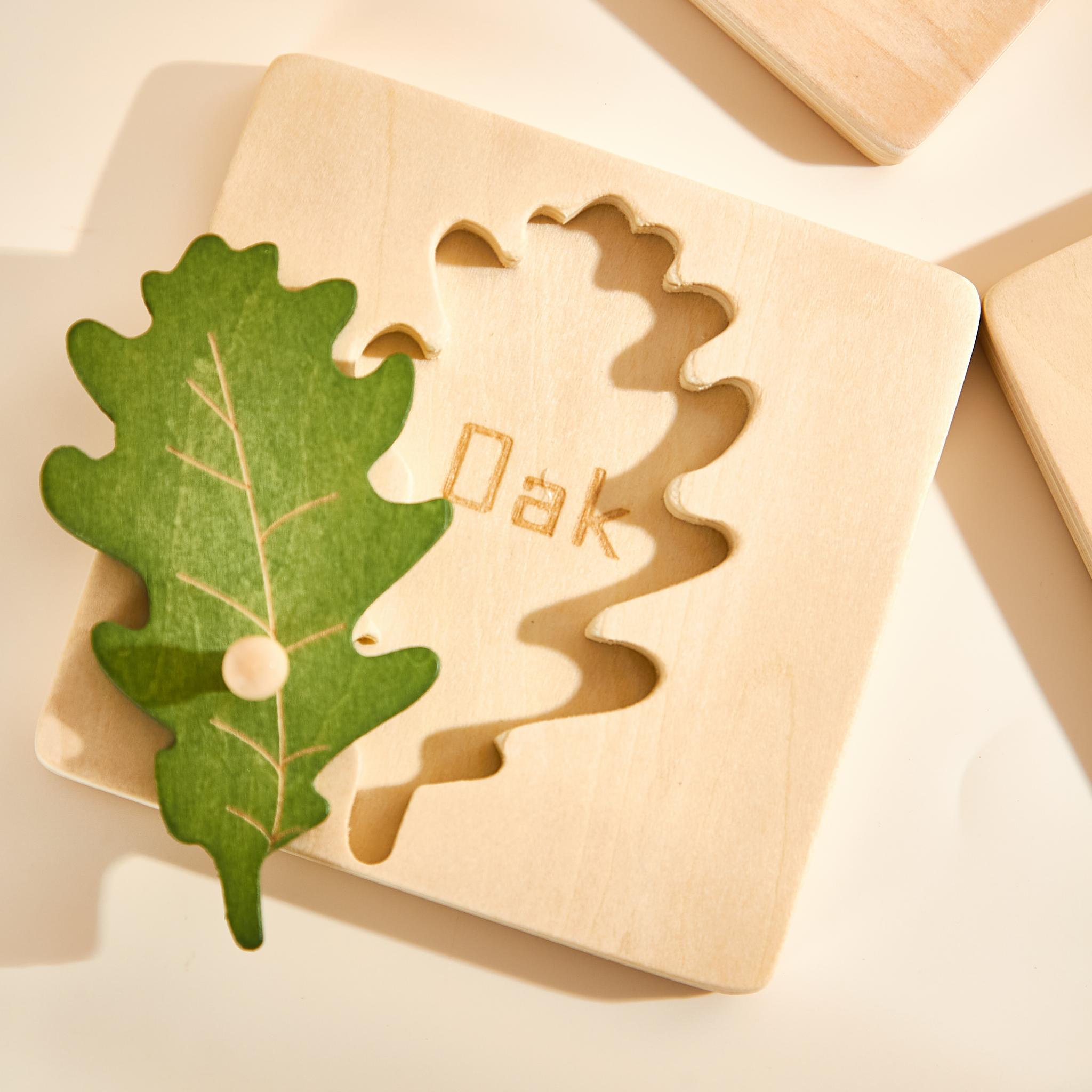 Wooden Puzzle Leaves