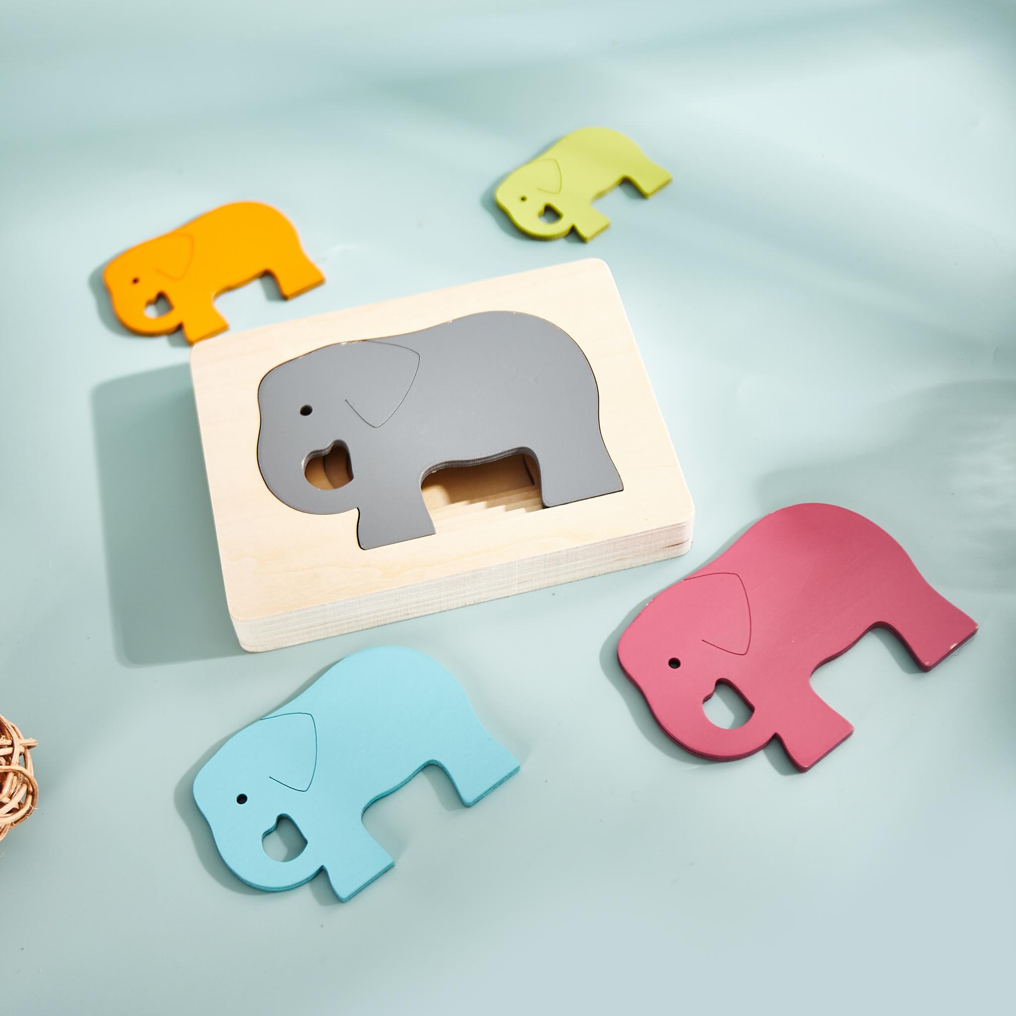 Schichtenpuzzle die Elefanten