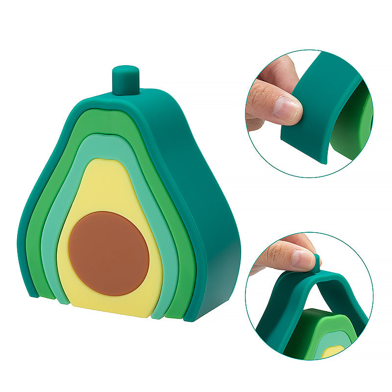 Avocado Stapelspielzeug,  Montessori Spielzeug