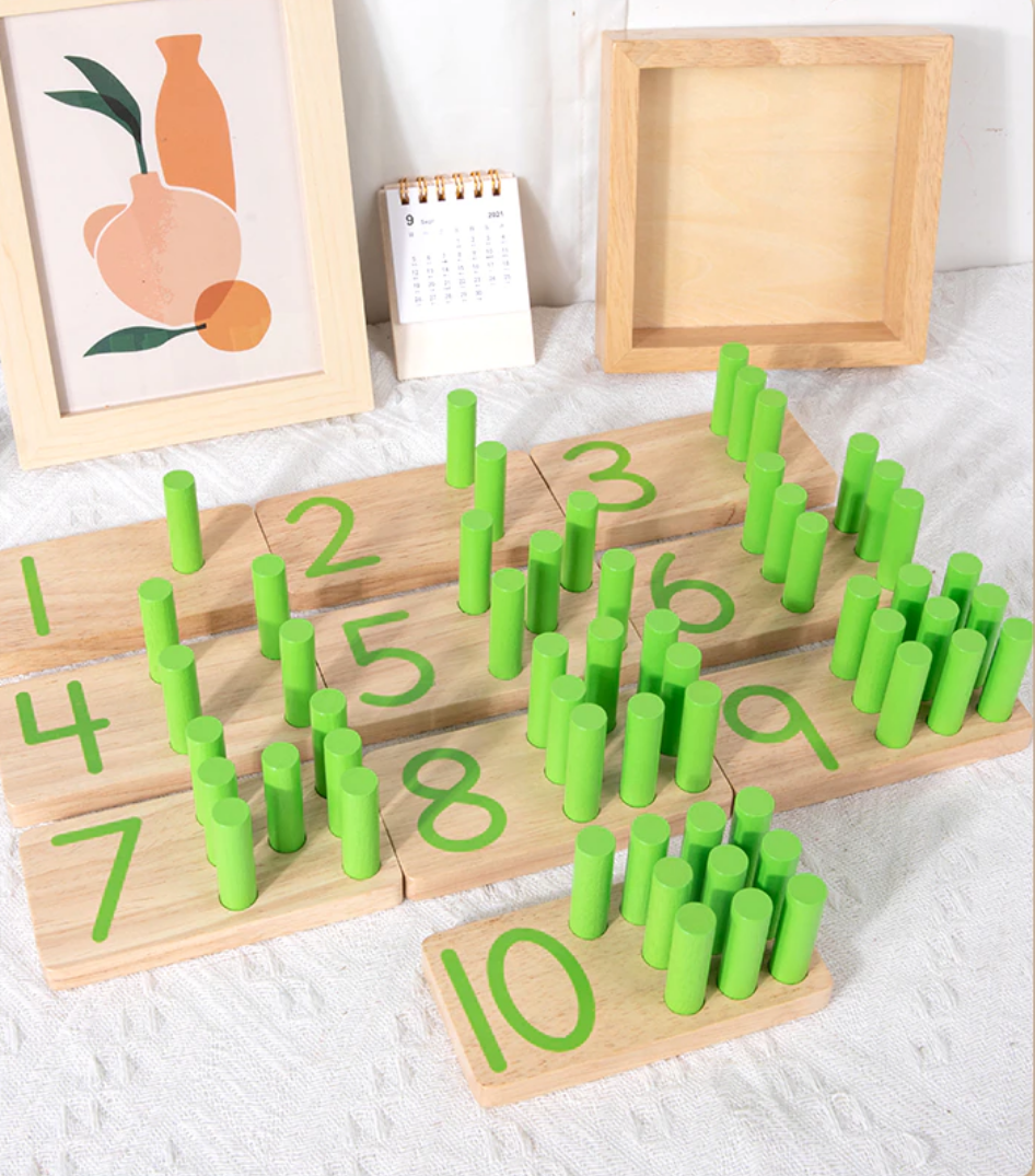 Montessori Lernspielzeug Zählen, Zählbrett/Mathebrett aus Holz, Mathematisches Montessori-Material