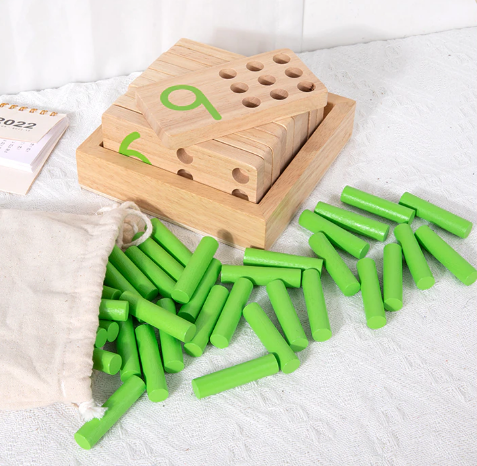 Montessori Lernspielzeug Zählen, Zählbrett/Mathebrett aus Holz, Mathematisches Montessori-Material