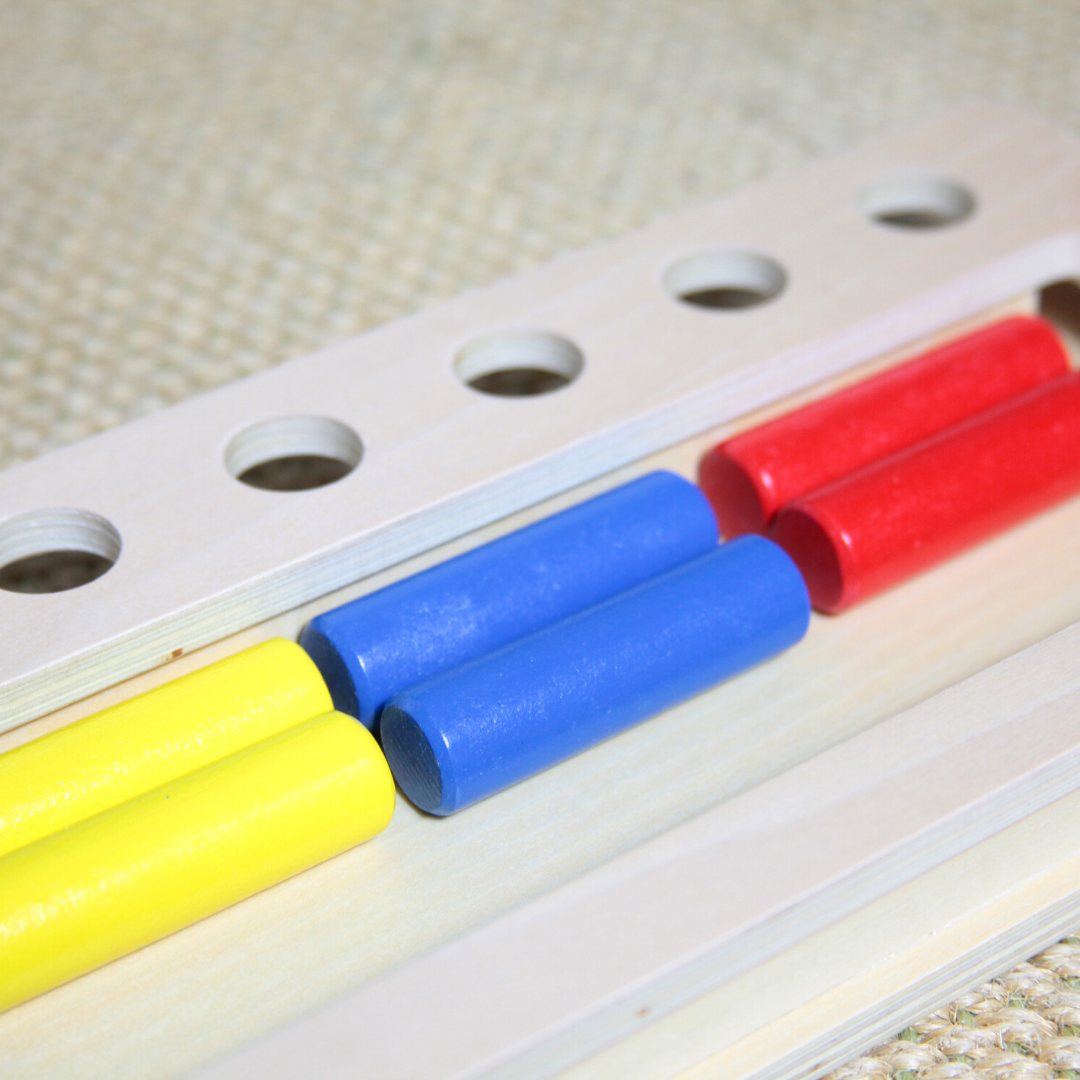 Montessori plug-in game set with six skittles