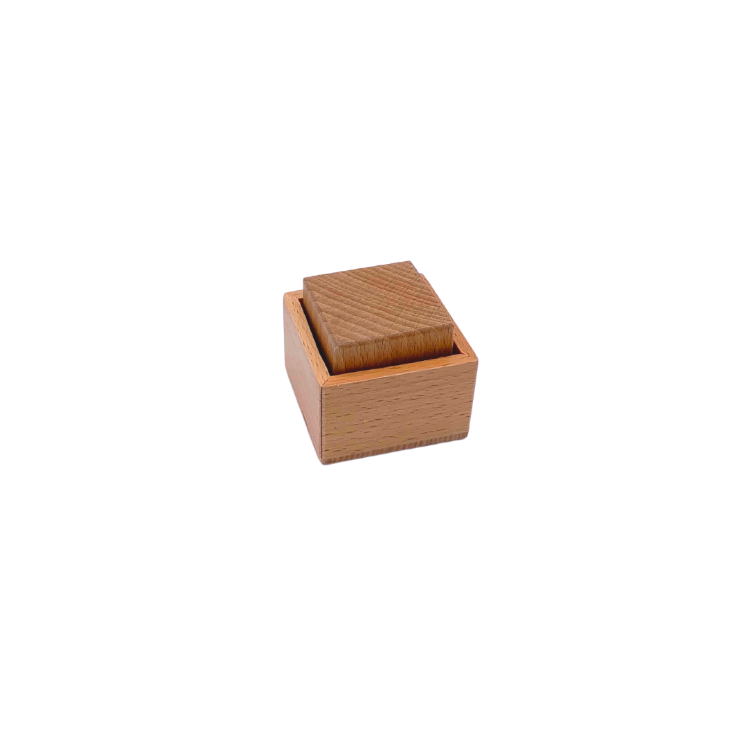 Wooden dice and box