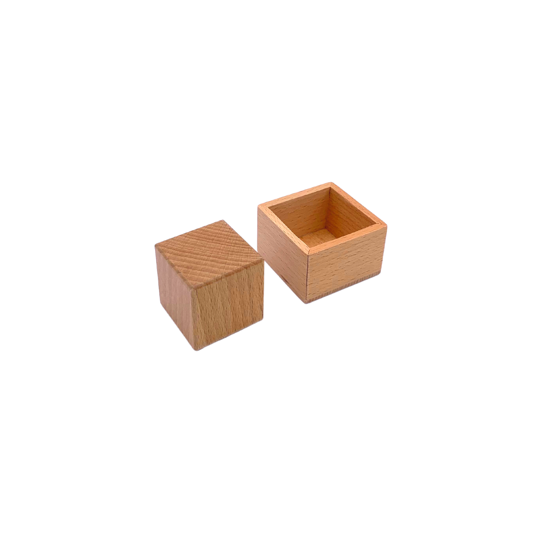 Wooden dice and box