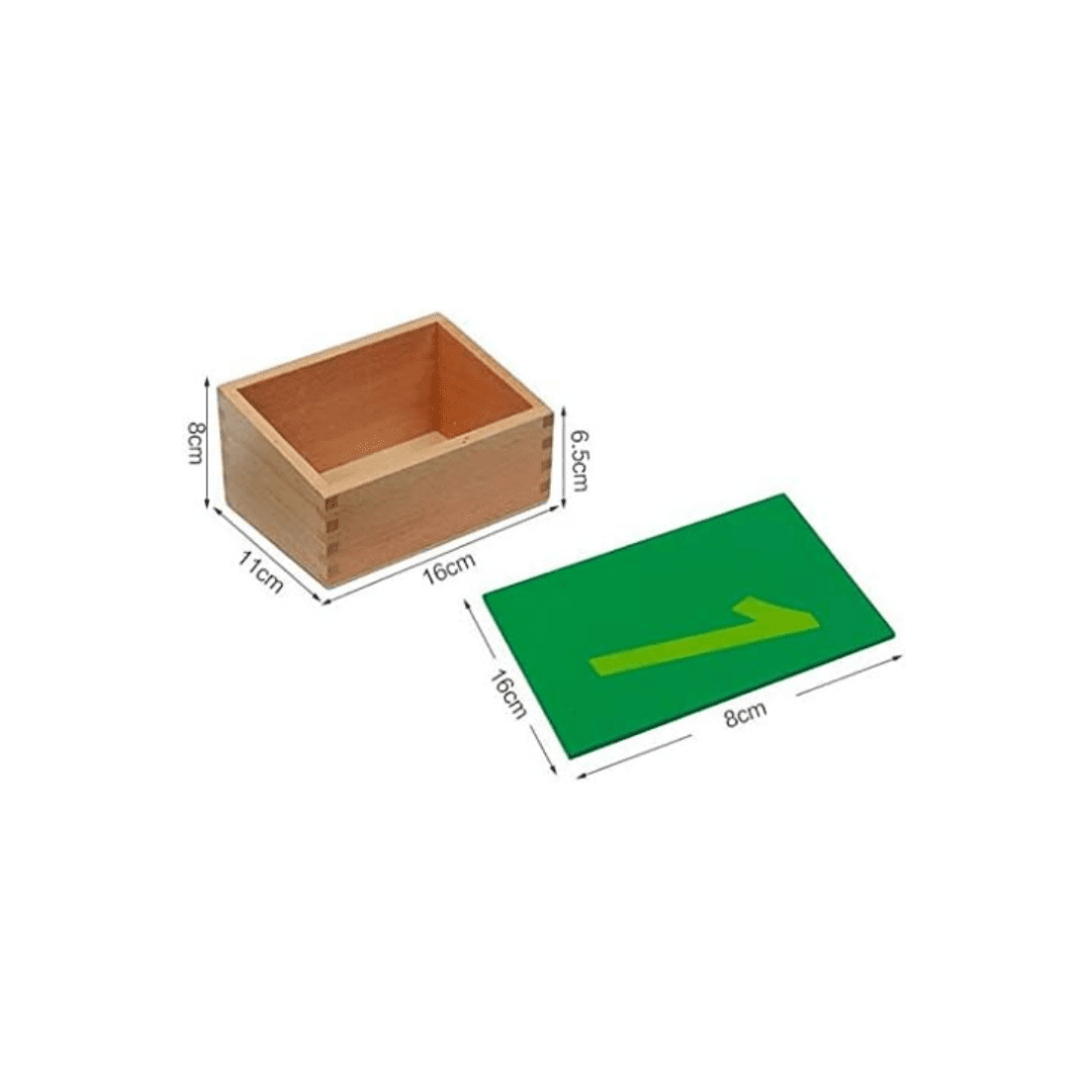 Montessori sandpaper numerals in a wooden box