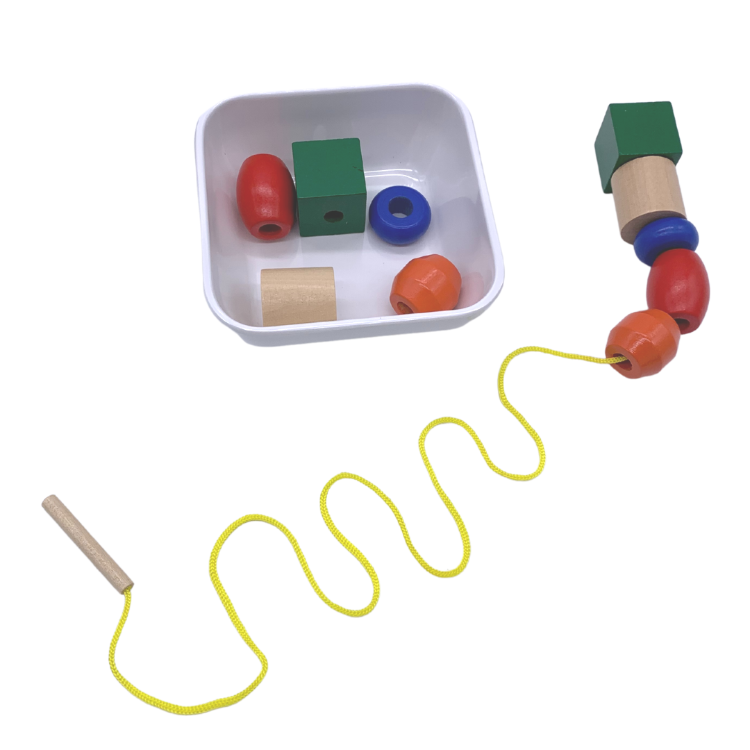 Montessori Wood Beads Threading Box - Montessori kid shop