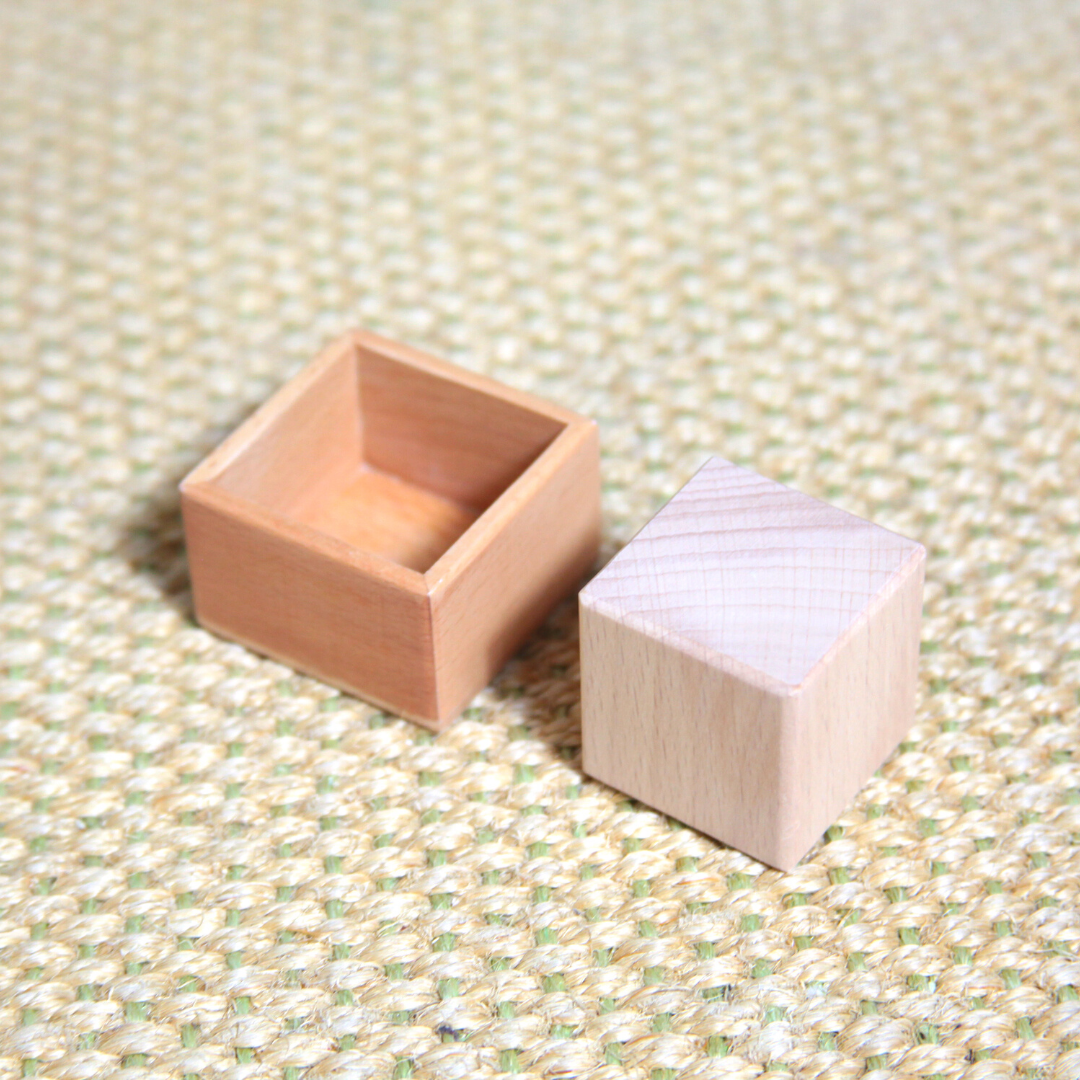 Wooden dice and box