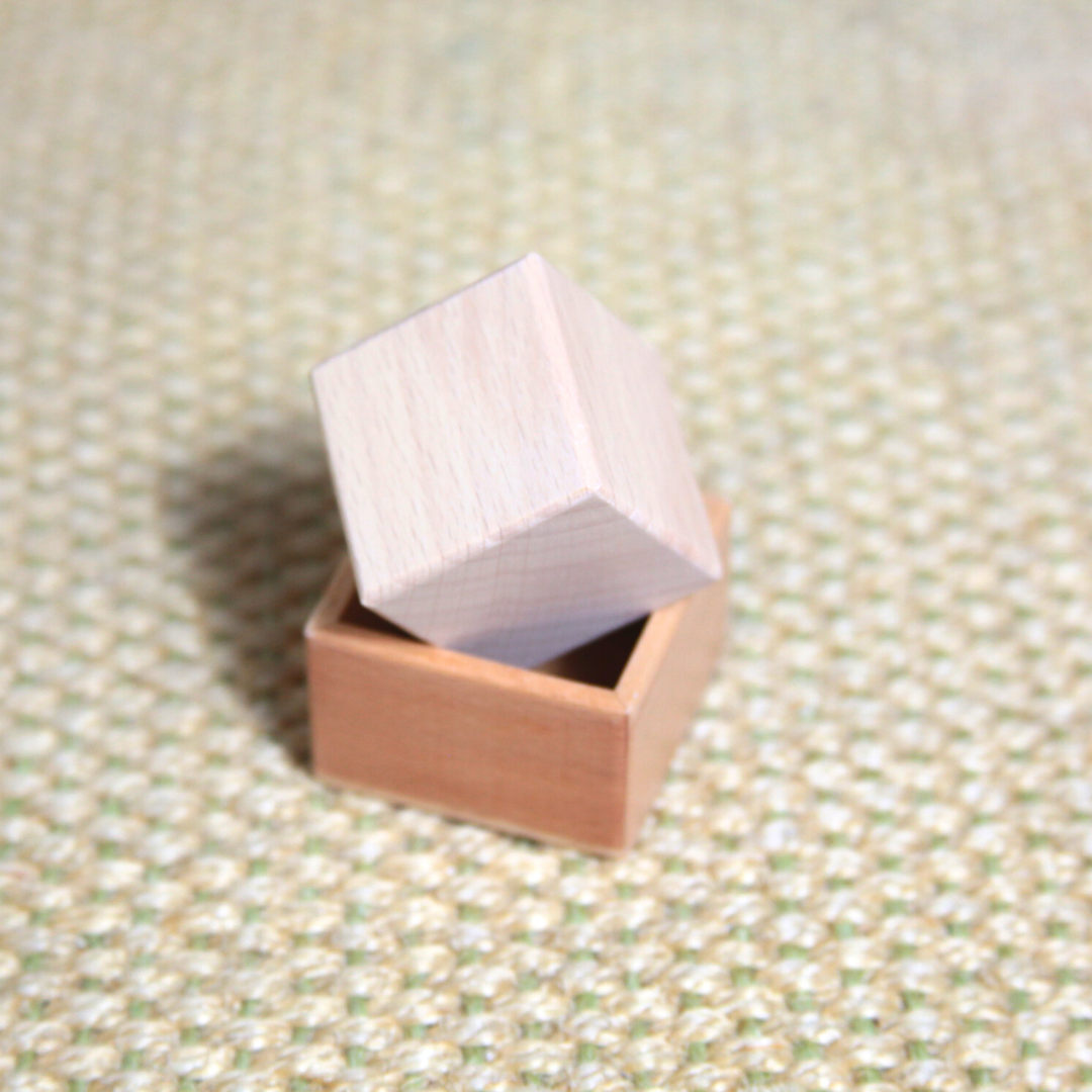 Wooden dice and box