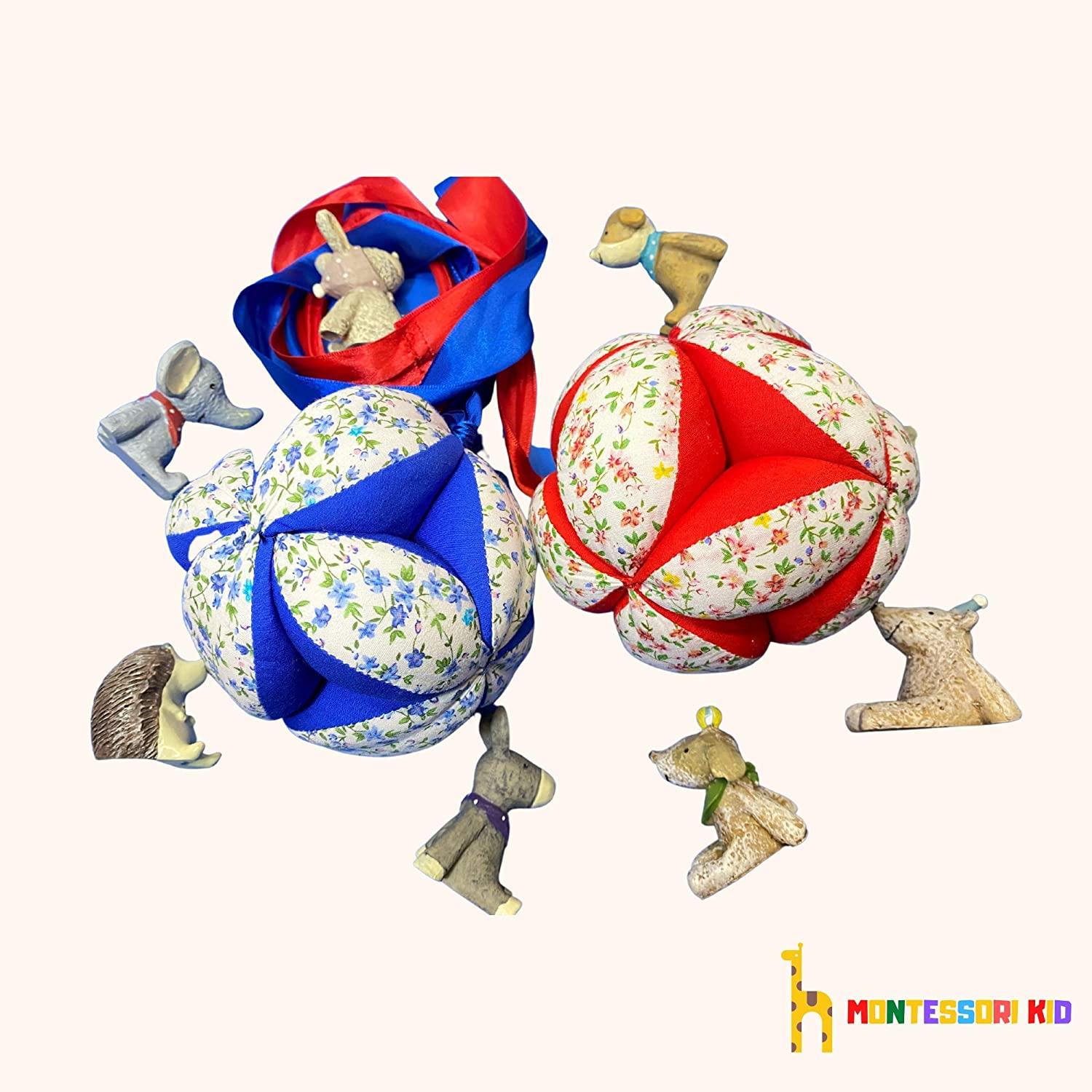 Montessori Ball Gripper Ball Puzzle Ball (red / blue) - Montessori kid shop