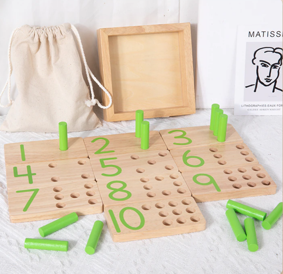 Montessori Educational Counting Toys Wooden Counting Board/Math Board Mathematical Montessori Material