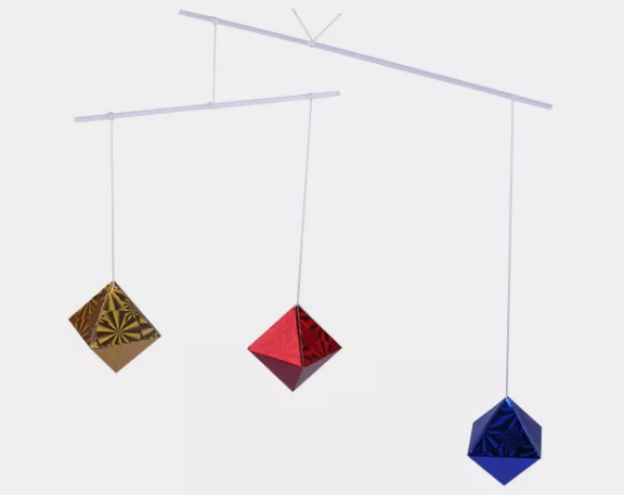 Montessori Visual Mobile Serie, 4er-Set (Gobbi Mobile, Munari Mobile, Dancer Mobile, Octahedron Mobile)