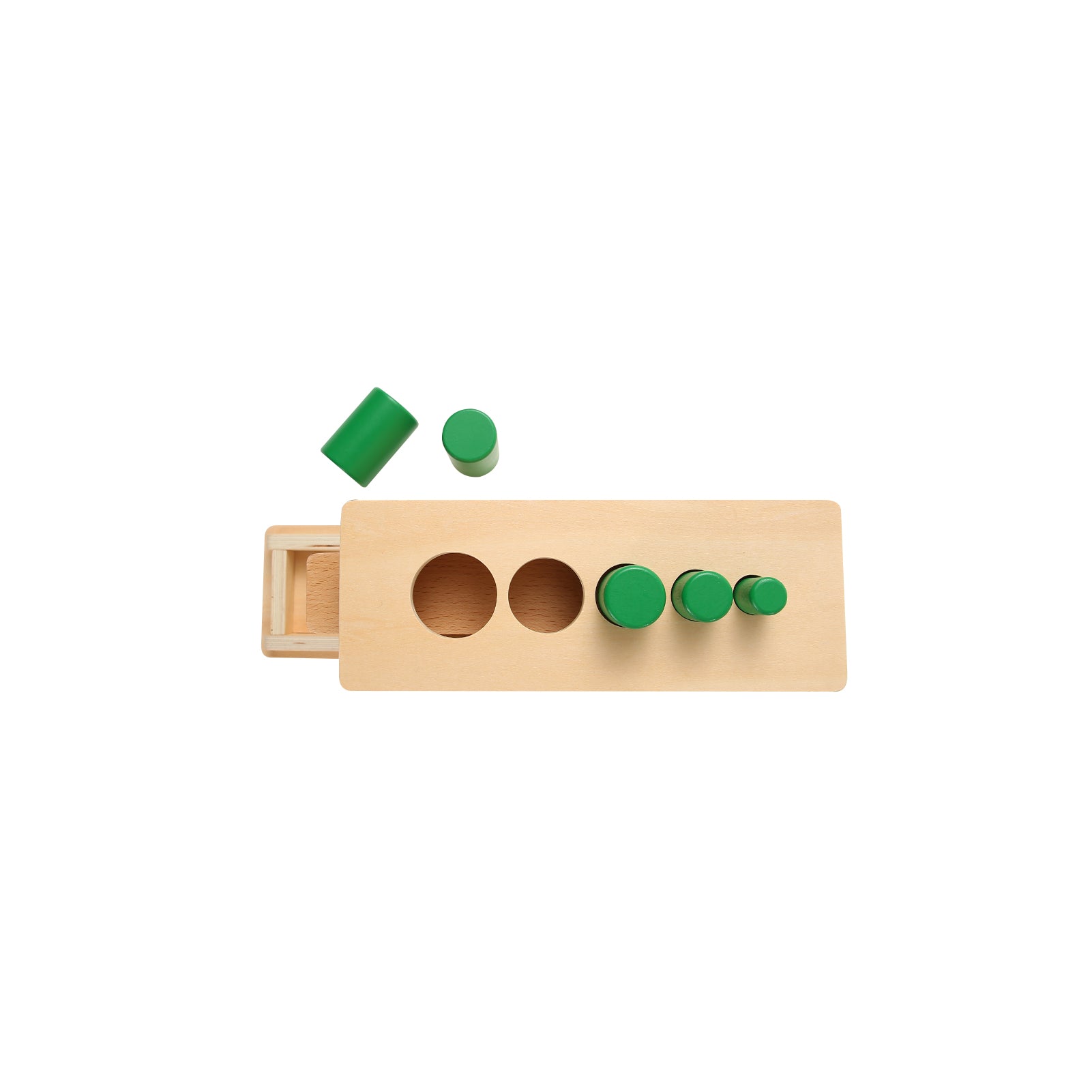 Montessori Steckspiel Zylinder,Steckkasten für fünf unterschiedliche Zylinder, Holzspielzeug, Montessori Sinnesmaterial