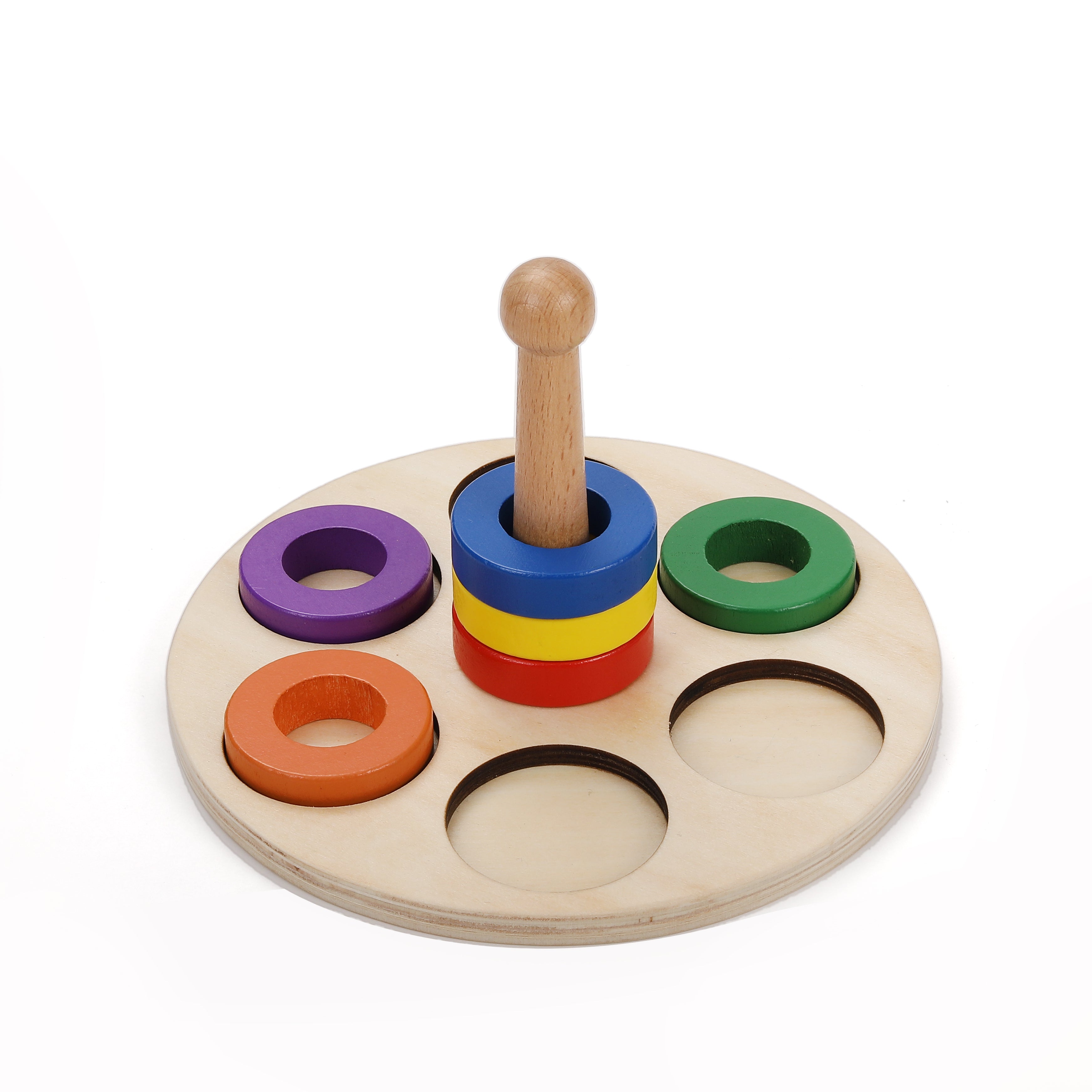 Montessori rings stack on a bracket