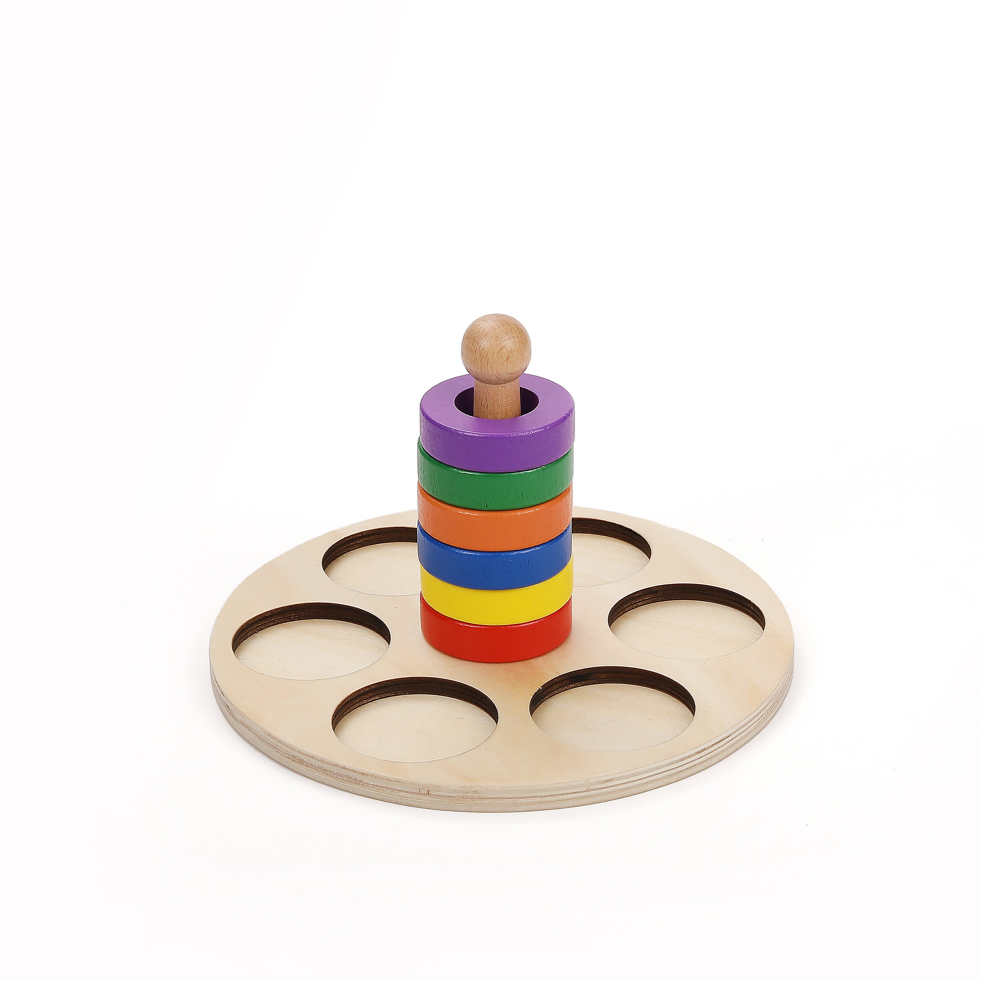 Montessori Ringe Stapeln an einer Klammer