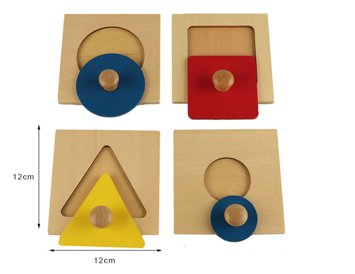 Montessori shapes puzzle, plug-in puzzle for babies, geometric puzzle, Montessori wooden puzzle