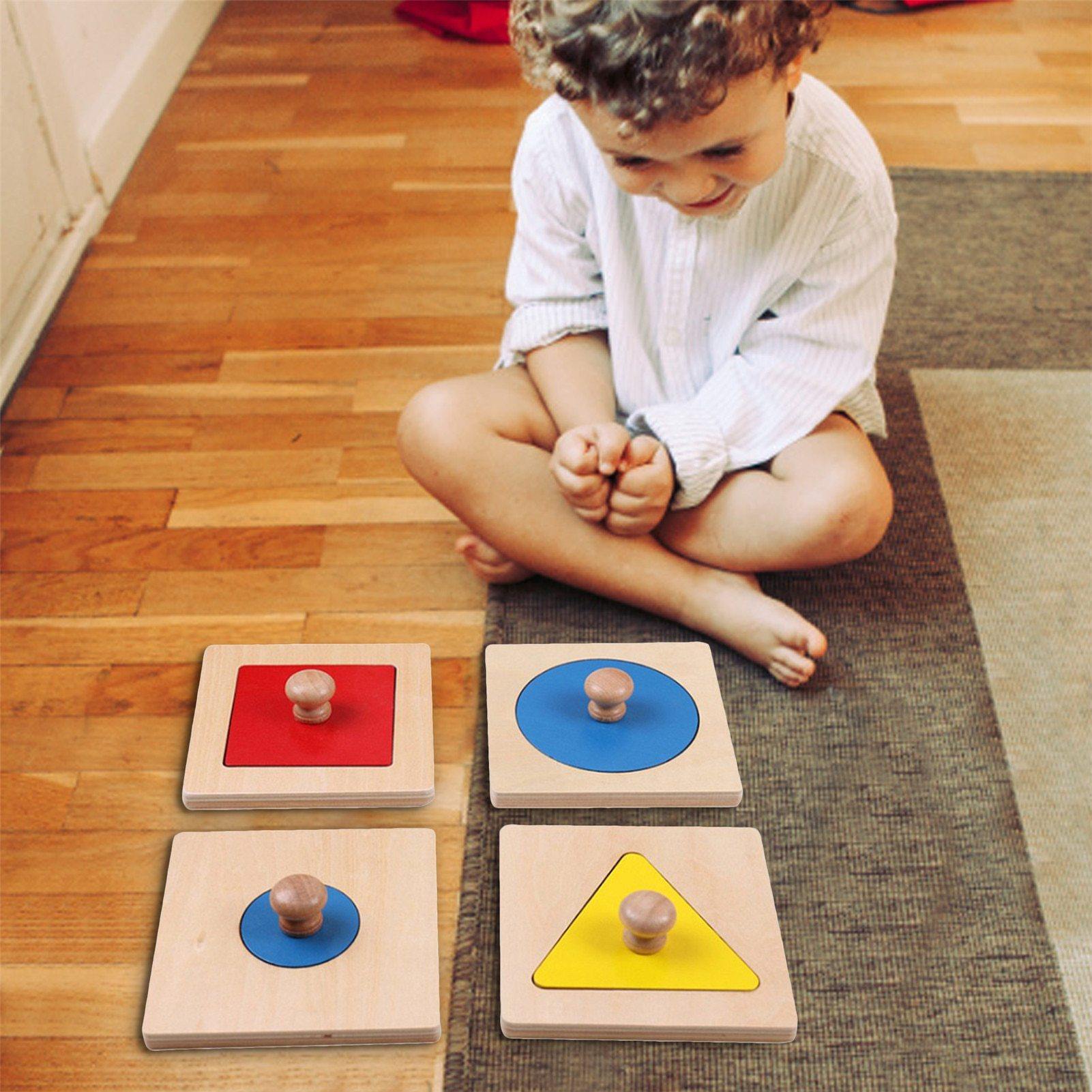 Classic Montessori Geometric Knob Puzzles - Montessori kid shop